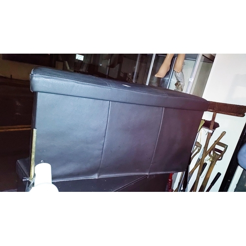 54 - Black Ottoman With 4 Dividers