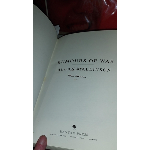 6 - 3 Signed First Editions Books By Allan Mallinson Including Man Of War, Sabres Edge & Rumours Of War