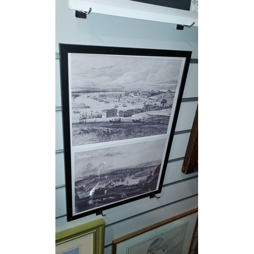 112 - 2 Framed Pictures Of Chatham Dockyards And Fort Amherst