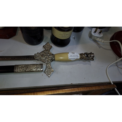 441 - Knights Of St Columbus Ceremonial Sword + Scabbard