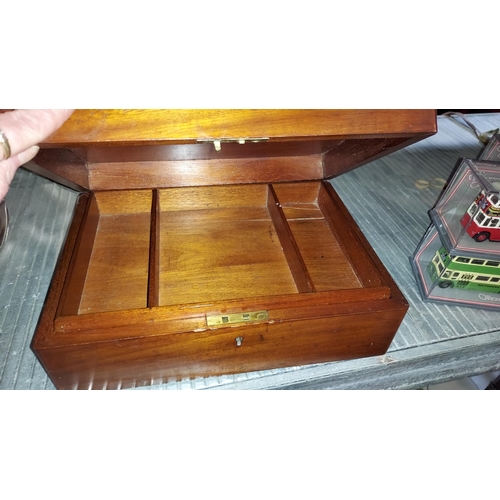 544 - Small Mahogany Box With Tray