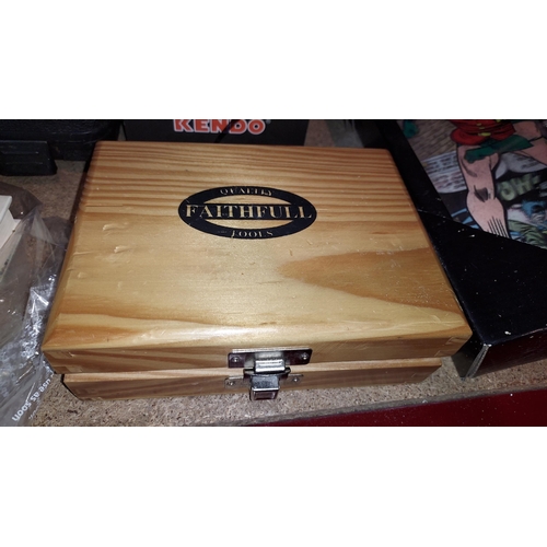 635 - Faithful Router Bits In Wooden Case. Incomplete