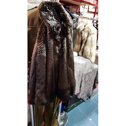 24 - Faux Fur Coat Size 16