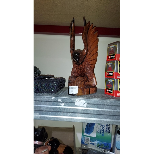 182 - Hand Carved Wooden Bald Eagle