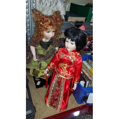 197 - 2 Porcelain Dolls. 1 Is Geisha Girl, 1 Is Called Catherine