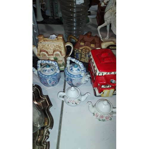 529 - Pair Of Asian Style Tea Pots, 2 Small White And Pink Floral Tea Pots, The Lord Nelson Pub Tea Pot, T... 