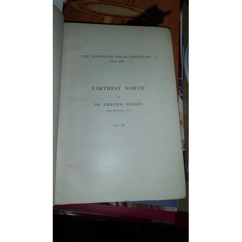 135 - Farthest North By Fridtjof Nansen, 1897, 2 Volume Book Set, The Norwegian Polar Expedition 1893-96. ... 