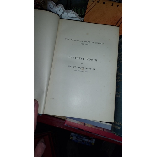 135 - Farthest North By Fridtjof Nansen, 1897, 2 Volume Book Set, The Norwegian Polar Expedition 1893-96. ... 