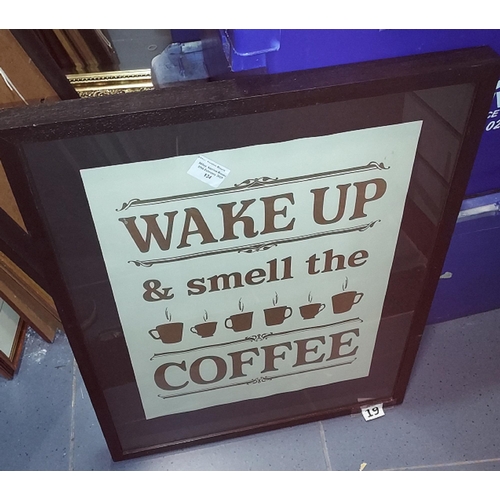 124 - Framed Wake Up And Smell The Coffee Picture