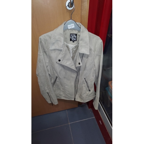 21 - Suede Beige Ladies Jacket Size 14