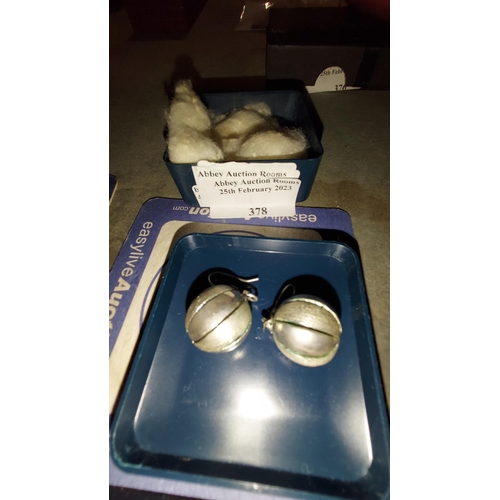 378 - Pair Of Silver Ball Earrings