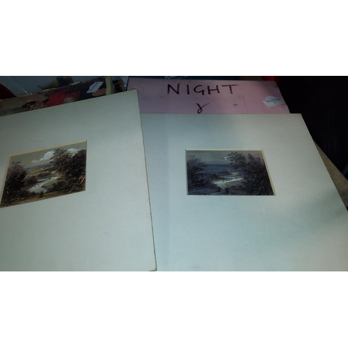 6 - 2 Victorian Watercolours - Night And Day