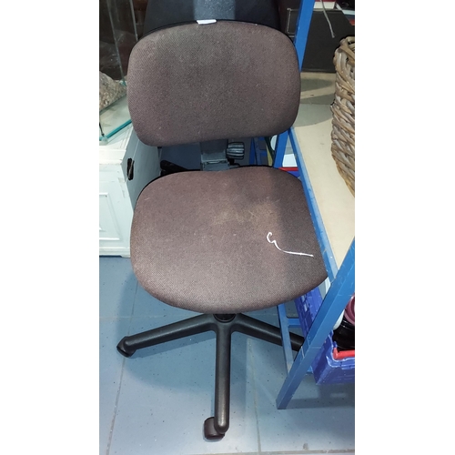 38 - Brown Office Chair On Wheels