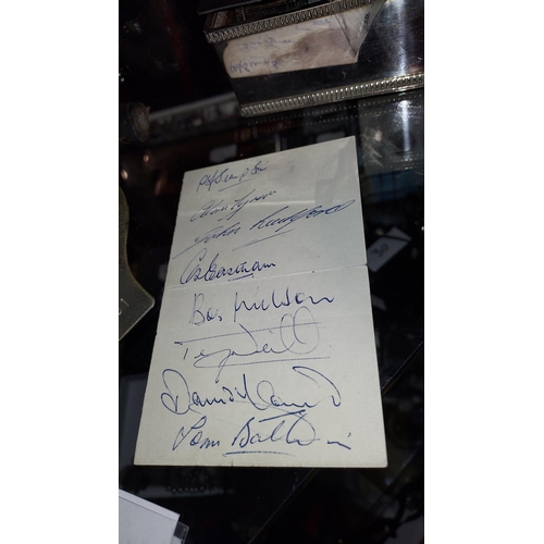 296 - Arsenal Fc 1966 Football Players Signed Piece Of Paper, 14 Signatures In Total On Both Sides Includi... 