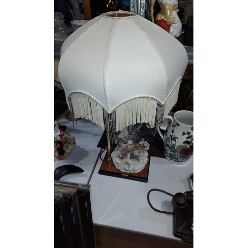 471 - Resin Lady Table Lamp With Shade