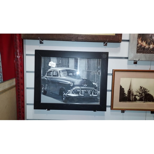 102 - Framed American Classic Car Picture