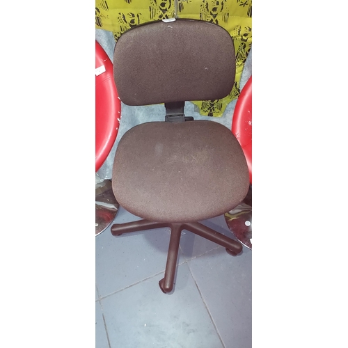 36 - Brown Office Chair On Wheels