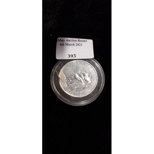 393 - Pure Silver Canadian 8 Dollar Coin