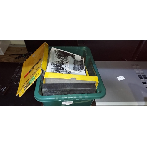 696 - Tub Of Vintage Kodak Boxes Filled With Old B & W Photographs Includes Motor Racing, People, Families... 