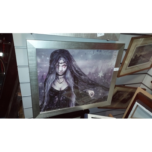 122 - Framed Fantasy Lady Print Signed Victoria Frances