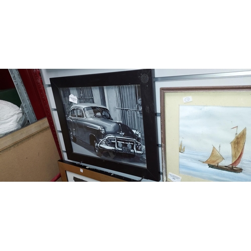 103 - Framed American Classic Car Picture