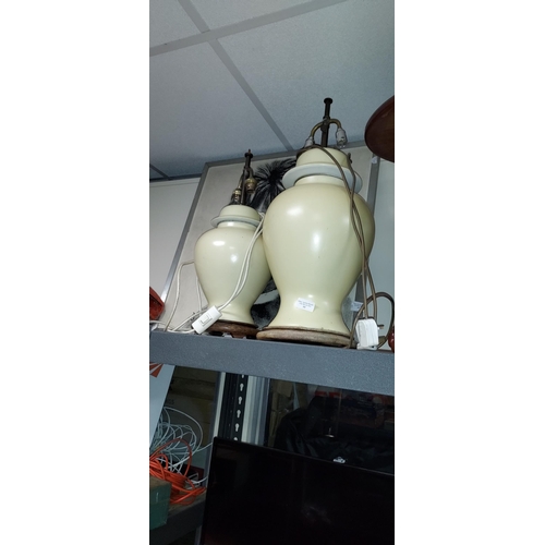 59 - 2 Vintage Lamp Bases Cream Colour