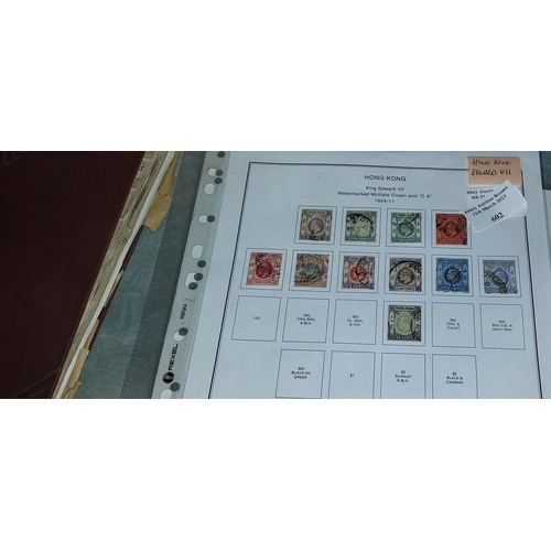 602 - Page Of Hong Kong Edward V11 Stamps