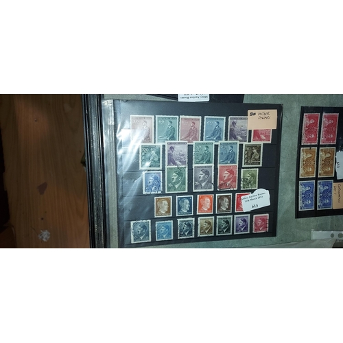 614 - Card Of Hitler Stamps