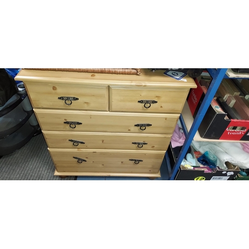 33 - Pine Effect Wardrobe With Matching Drawers Drawer Runners Need Attention