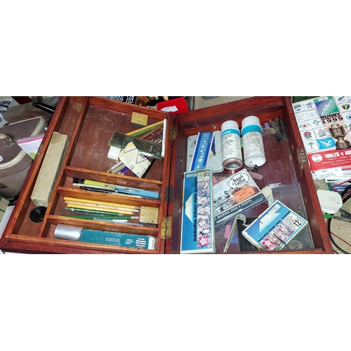 214 - Artist Box With Accessories Plus Art Books