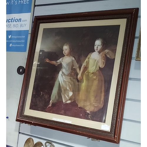 421 - Framed Print Called The Painters Daughters Chasing A Butterfly By Thomas Gainsborough 1727-1788