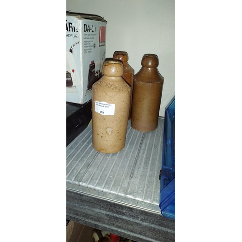 198 - 2 Terracotta Bottles 1 Marked A.Wells-Platstow And Other Marked D.I.Whiffen, Chatham.