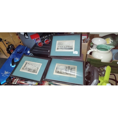 227 - 3 Small Framed Antique Engravings