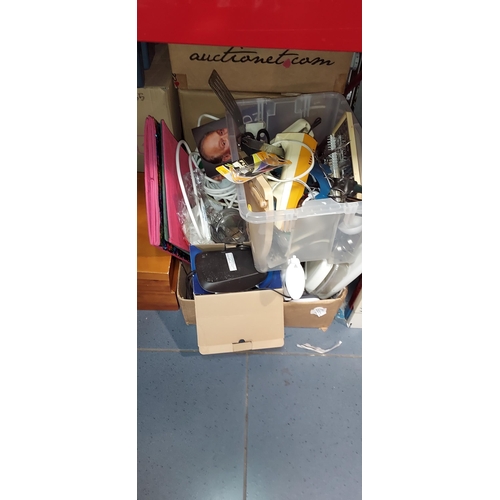 275 - 2 Boxes Of Assorted Items Including Extension Lead And Book