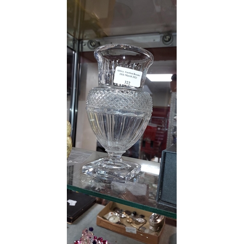 322 - Modern Baccarat Crystal Large Cut Glass Vase