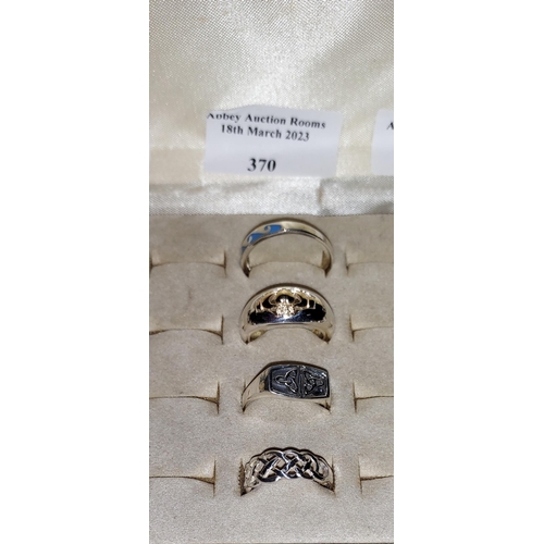 370 - 4 Various Silver Rings