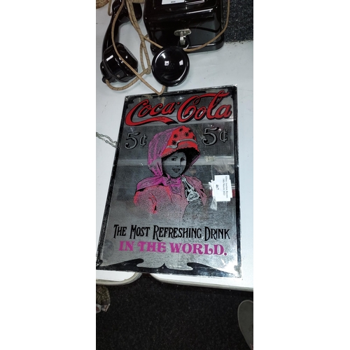 467 - Unframed Vintage Coca Cola Mirror