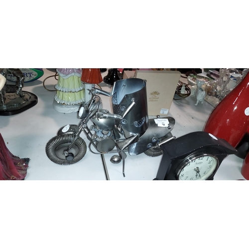 482 - Metal Motorcycle Wine Bottle Holder