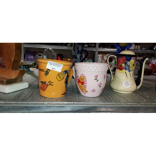 537 - 2 Winnie The Pooh Disney Mugs- Halloween & Love Heart