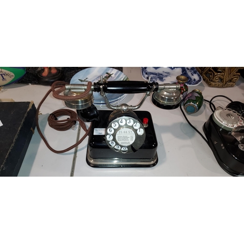 545 - Vintage Zenith Dial Up Telephone With Red Button To Side