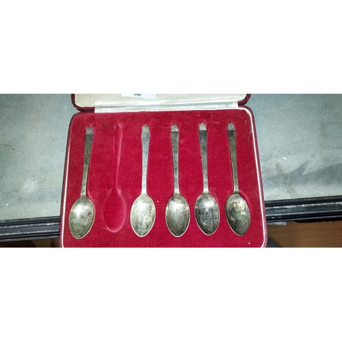 390 - Roberts & Belk 1937 Edward VIII Coronation Silver Spoon Set, Missing Spoon From Birmingham