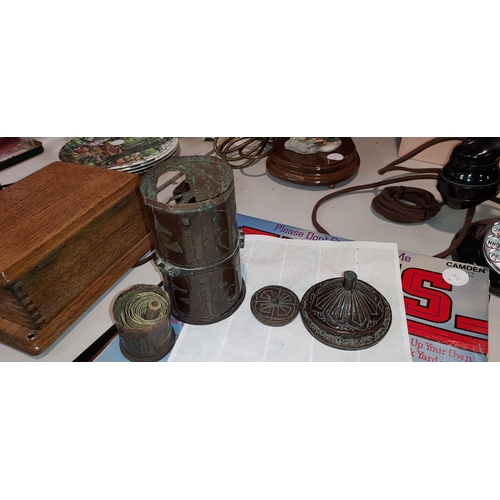 511 - 2 Tibetan Buddhist Prayer Wheels With Parchment Scrolls Inside