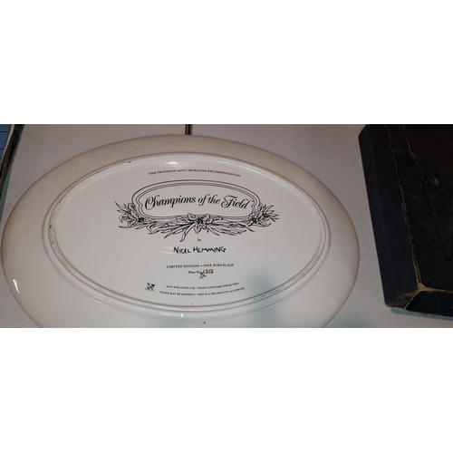 523 - Franklin Mint Heirloom Champions Of The Field Dish By Nigel Hemming, Limited Edition No. 1313