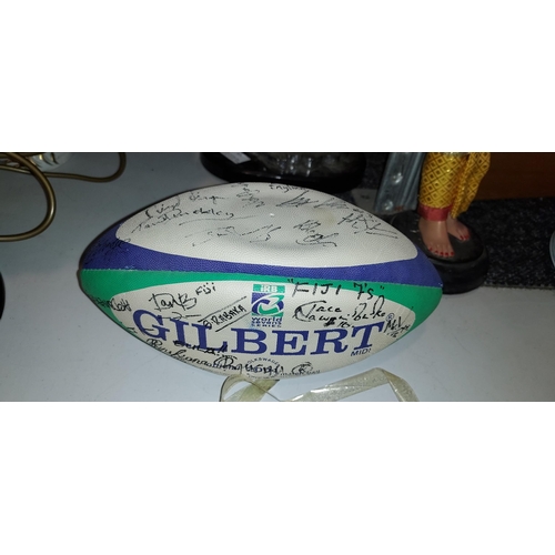 525 - Mini World Sevens Rugby 2001 Autographed Ball