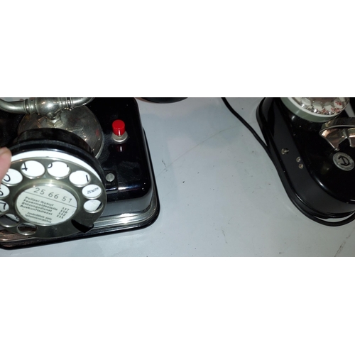 545 - Vintage Zenith Dial Up Telephone With Red Button To Side