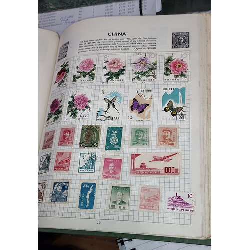 632 - Box Folder Of Stamps Including Albums And Stamp Catalogue