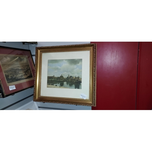 127 - Framed Harbour Scene