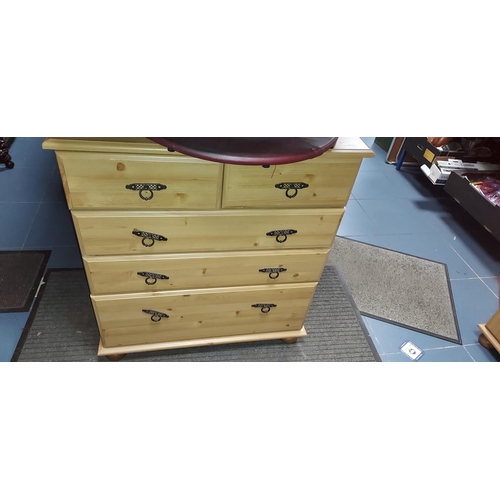 39 - Pine Effect Wardrobe With Matching Drawers Drawer Runners Need Attention