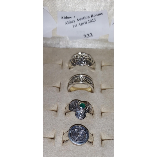 333 - 4 Various Silver Rings