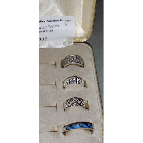 335 - 4 Various Silver Rings